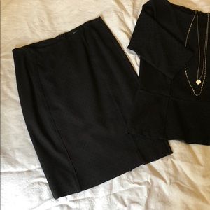 Pencil Skirt Black on Black soft texture dot